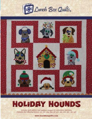 Holiday Hounds Machine Embroidery from Lunch Box Quilts