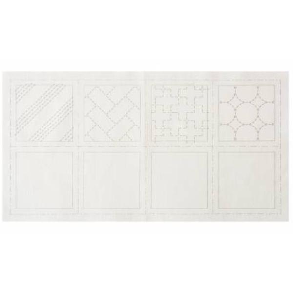 Cosmo Sashiko 100% Cotton Pre-Printed Precut Cloth Set For Coasters - White 