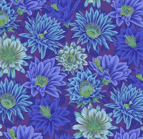 Kaffe Collective Cactus Flower Blue For Freespirit Fabrics