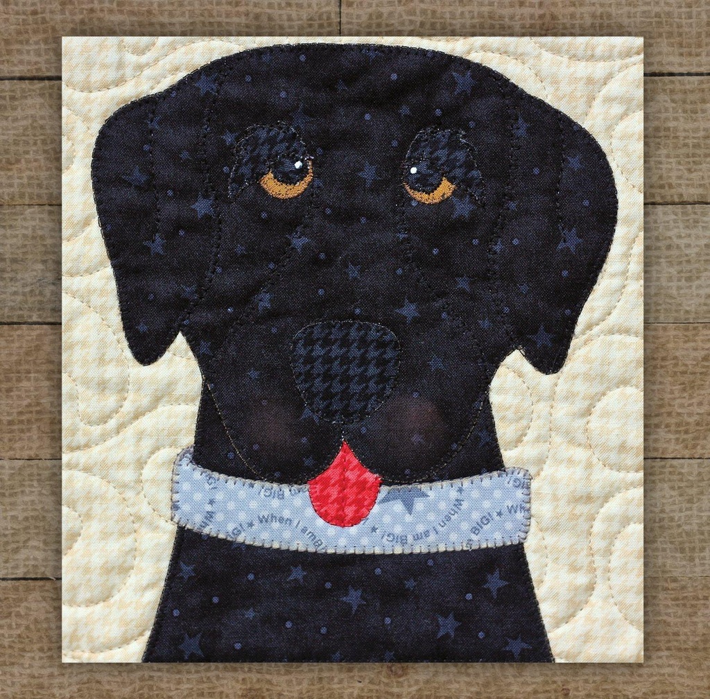 Labrador Retriever Black  Precut Prefused Applique Kit By Leanne Anderson For The Whole Country Cabo