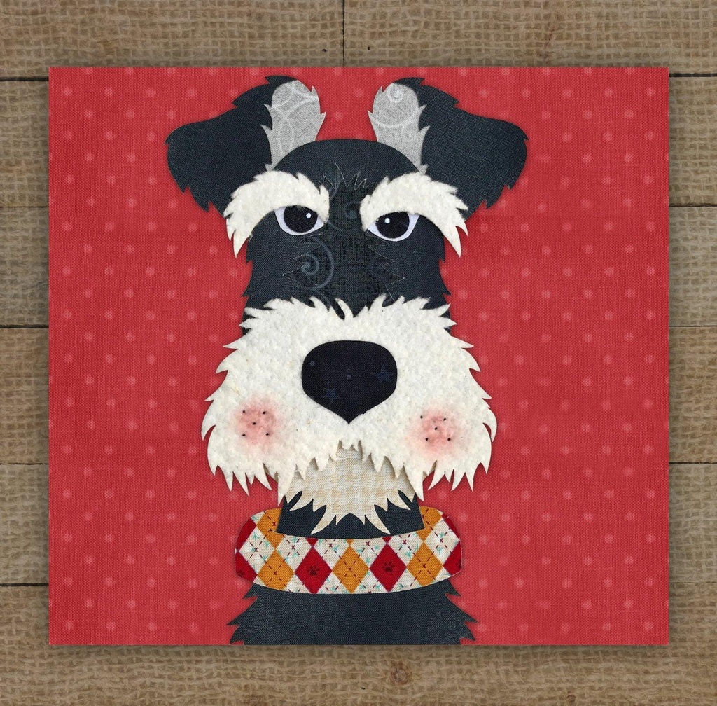 Schnauzer 2 Precut Prefused Applique Kit By Leanne Anderson For The Whole Country Caboodle