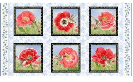 Poppy Meadow Block  Panel from Henry Glass