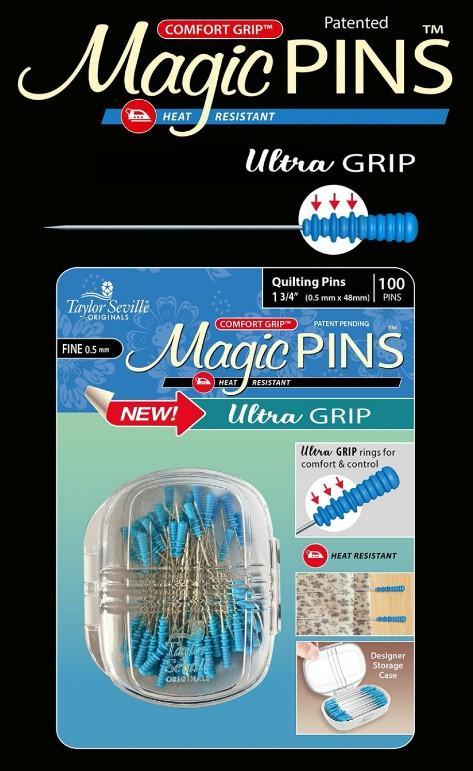 Magic Pins Quilting Pins Fine 1 3/4, Ultra Grip 100 Pieces