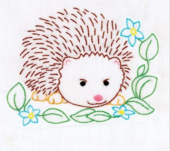 9 Inch QUILT BLOCKS Hedgehog from Jack Dempsey Needle Art