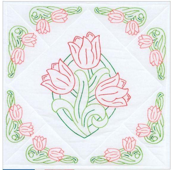 Quilt Blocks Tulips From Jack Dempsey Needle Art