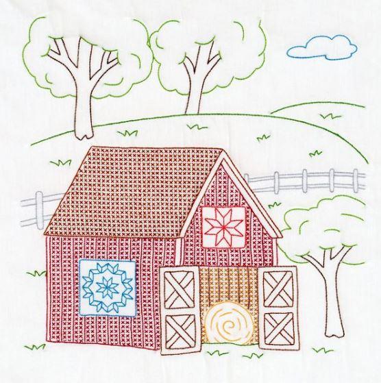 Quilt Blocks Barn from Jack Dempsey Needle Art