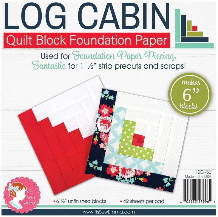 Log Cabin Quilt Block Foundation Paper, 6 Inch Finished