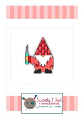 Gnomeo Enamel Pin from Kelli Fannin Quilt Designs