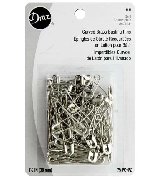 Curved Brass Basting Pins from Dritz