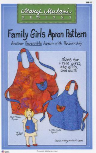 Family Girls Apron Pattern by Mary Mulari Designs