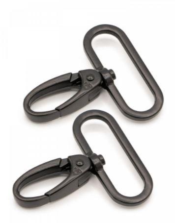 Swivel Hook 1-1/2In Black Metal Set Of Two From By Annie