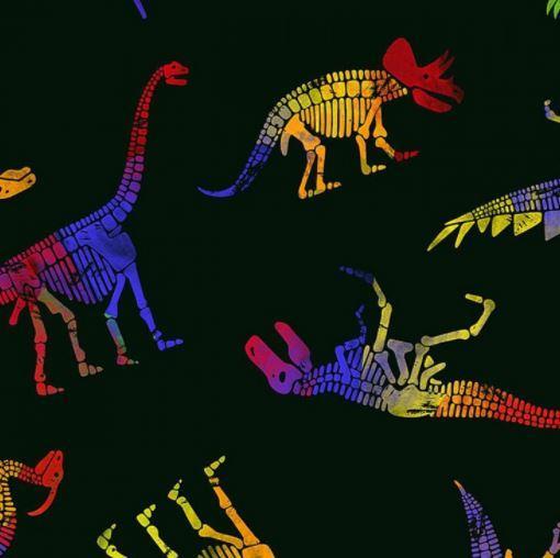 Dinosaurs On Black From Timeless Treasures