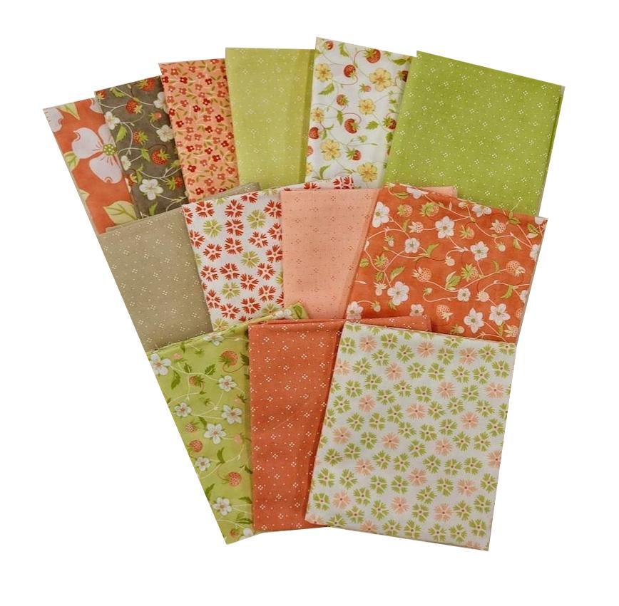 Strawberries And Rhubarb Fat Quarter Bundle From Moda Fabrics