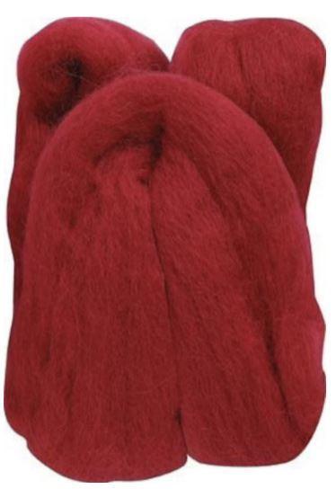 Natural Wool Roving Red from Clover