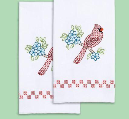 Decorative Hand Towels Cardinal from Jack Dempsey Needle Art