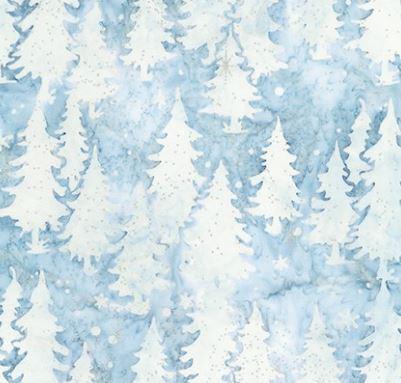 Magical Winter Sky Pines  Metallic Batik by Lunn Studio from Artisan Batiks