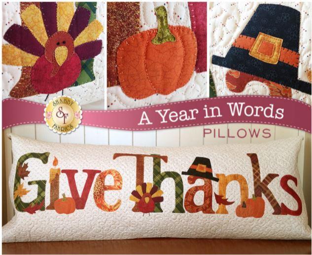 Give Thanks Pillow From The A Year In Words Series By Shabby Fabrics