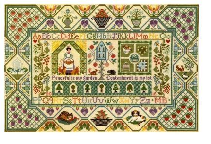 Peaceful Garden Cross Stitch Kit  by Moira Blackburn from Bothy Threads