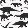 Alphabetosaurus Dino Silhouettes White From Robert Kaufman