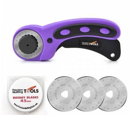 Deluxe Rotary Cutter 45mm Purple from Precision Quilting Tools