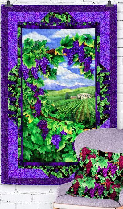 Vineyard Grape Featuring Vineyard Fabric Collection From Clothworks