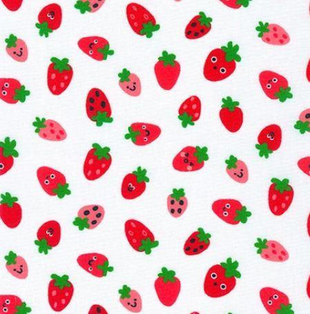 Farm To Table Strawberries White  By Ann Kelle Designs  From Robert Kaufman