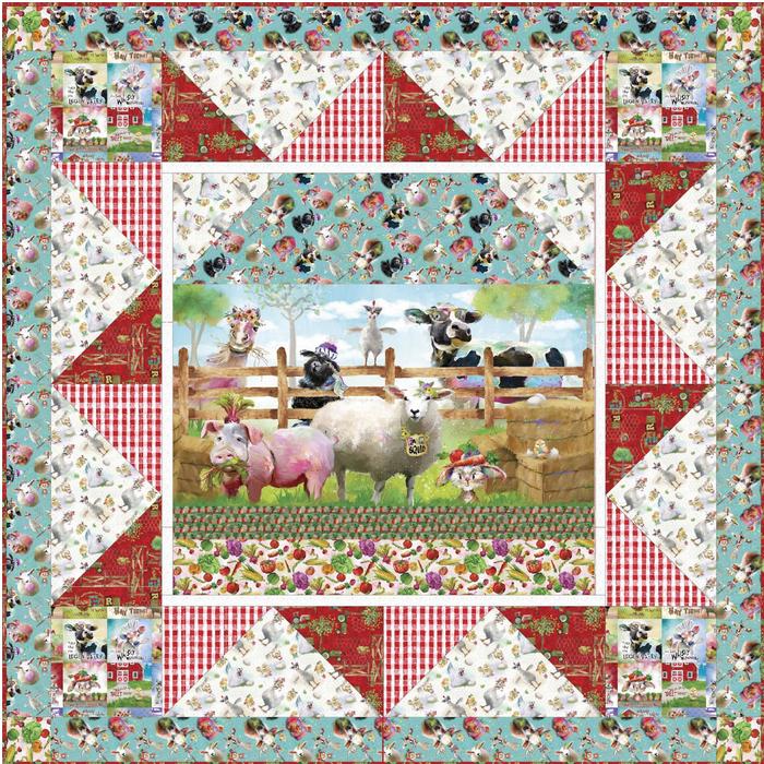 Funny Farm Squad Quilt Kit From 3 Wishes