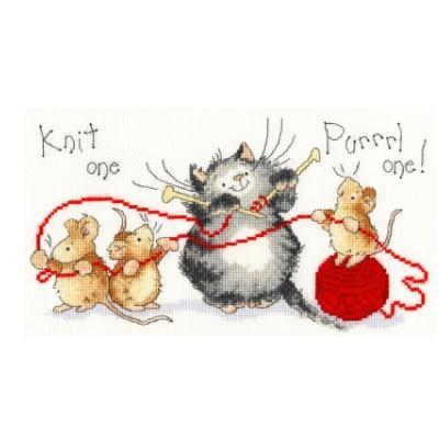 Knit One Purrrl One Cross Stitch Kit by Margaret Sherry Collection