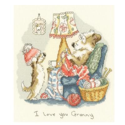 I Love You Granny Cross Stitch Kit by Anita Jeram from Bothy Threads