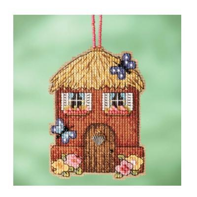 Straw House  Counted Glass Bead Kit With Charm