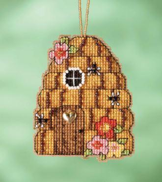 Beehive  House Counted Glass Bead Kit With Charm