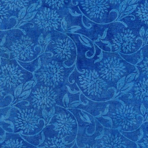 Petal Pathway Flower Vine Royal Blue from Island Batik