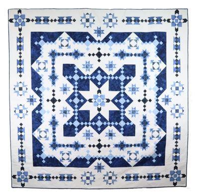 Mid Winter Blues Quilt Kit Featuring Island Batik Constellations Fabric