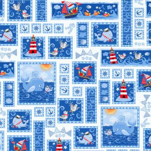 Baby Beluga Patchwork Multi By P & B Textiles