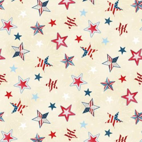 Americana Stars Cream by Stephanie Marrot Collection from Wilmington Prints