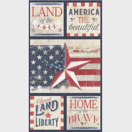 Americana Craft Panel Multi by Stephaine Marrott Collection from Wilmington Prints