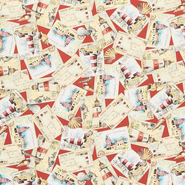 World Traveler Ship Ahoy Red By Michael Miller Fabrics