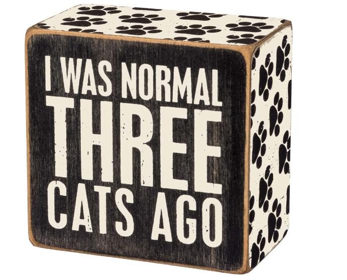 Box Sign:  Was Normal by Primitives by Kathy