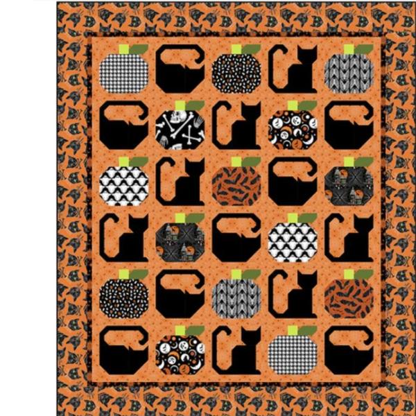 Halloween Cat Quilt Kit By Rachel Hauer For Free Spirit