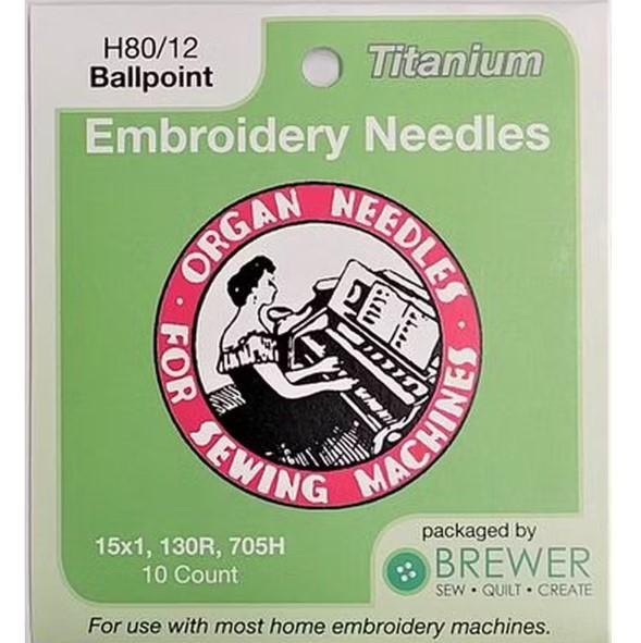 Embroidery Needles Titanium Ballpoint 80/12 From Organ