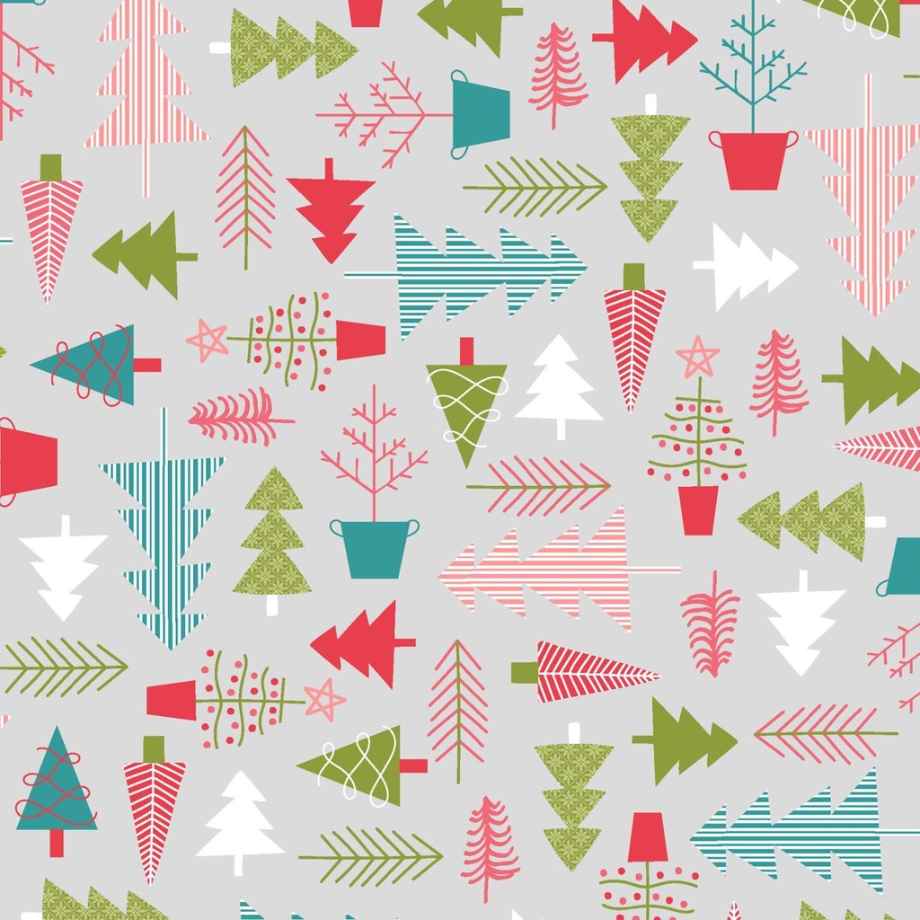 Cup Of Cheer Tree Farm Grey By Kimberbell For Maywood Studio