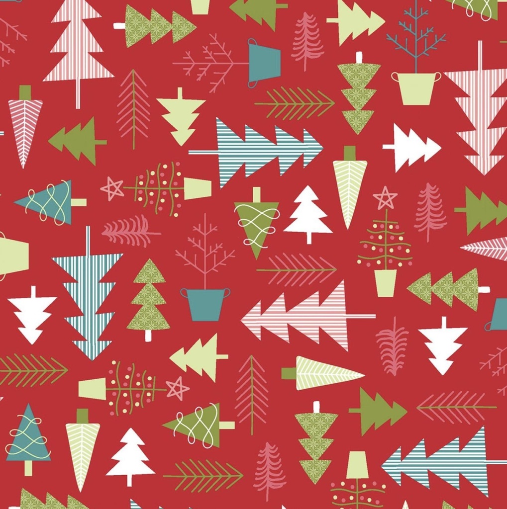 Cup Of Cheer Tree Farm Red By Kimberbell For Maywood Studio