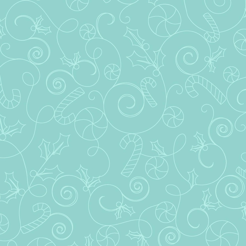 Cup Of Cheer Candy Scroll Aqua By Kimberbell For Maywood Studio