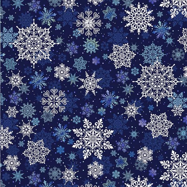 First Frost Snowflakes Navy Wideback From Studio E