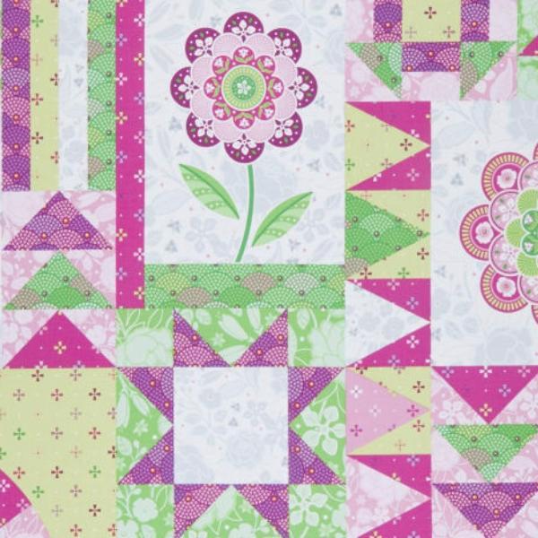 Frolic Blossom Block Panel Rose By Amanda Murphy For Benartex