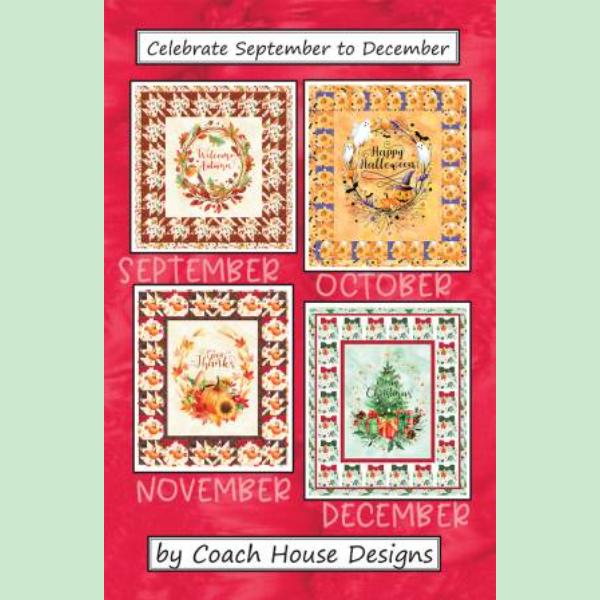 Celebrate September To December Wall Quilt Pattern By Barbara Cherniwchan For Coach House Designs