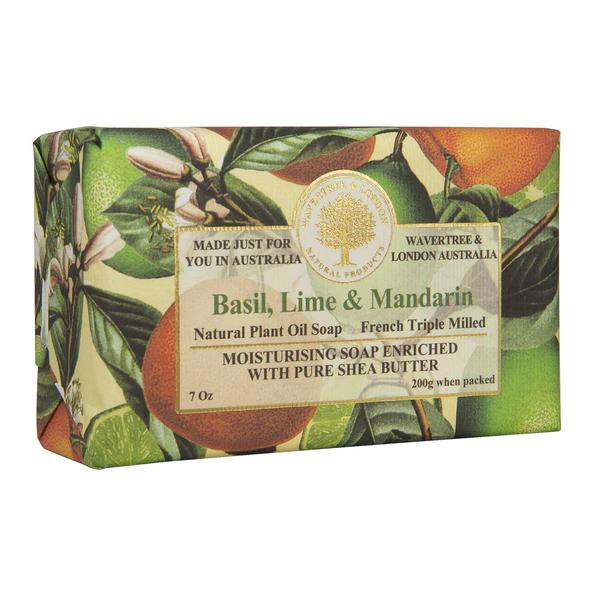 Basil Lime & Mandarin 7Oz Bar Soap By Wavertree & London