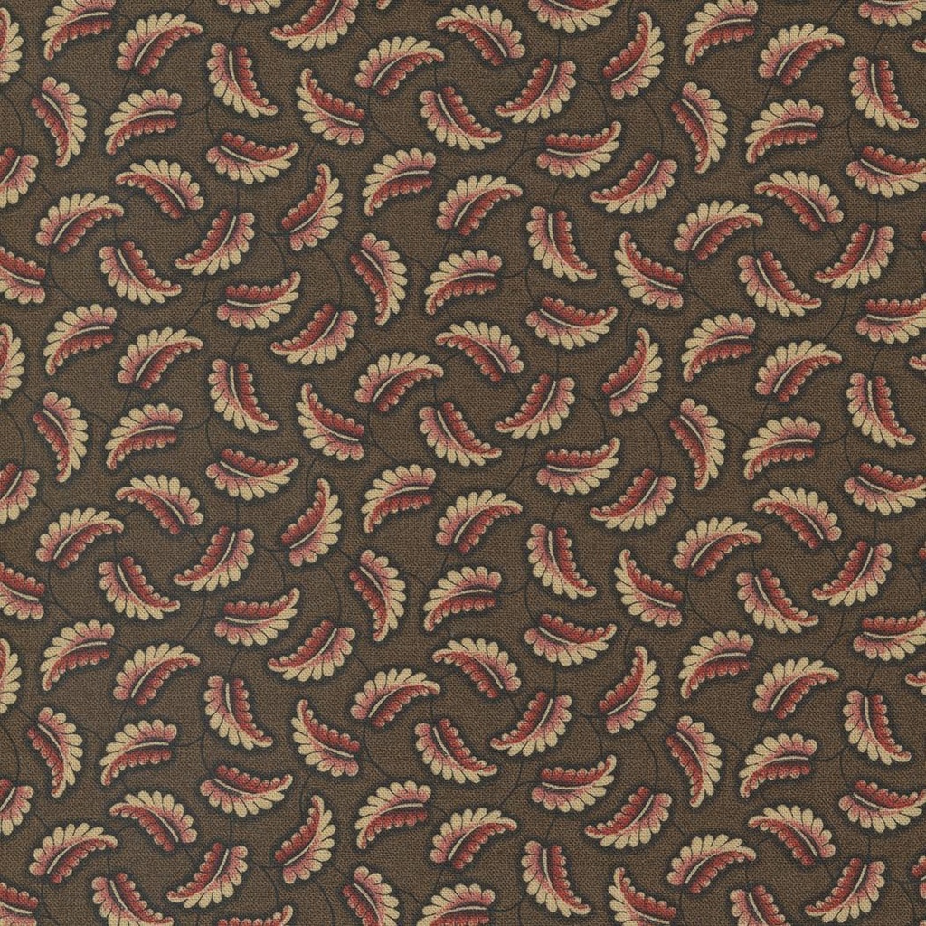 Kates Garden Gate Leaf Toss Brown By Betsy Chutchian For Moda Fabrics