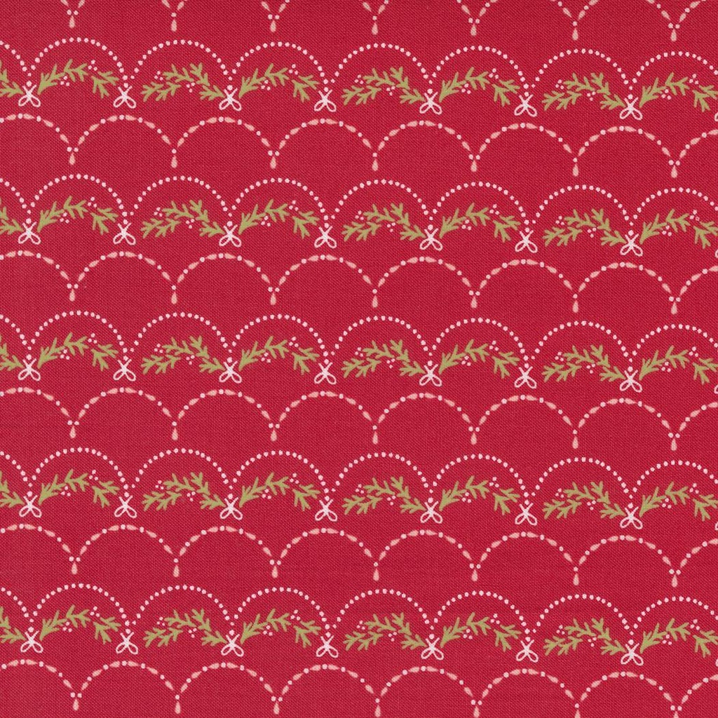 Joyful Joyful Garland Scallop Red By Stacy Iest Hsu For Moda Fabrics