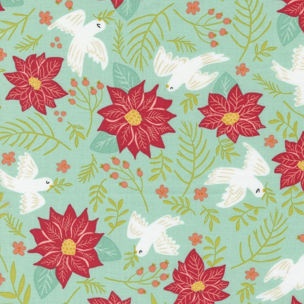 Joyful Joyful Floral Birds Sky By Stacy Iest Hsu For Moda Fabrics